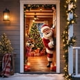 thumbnail image 1 of WWC Christmas Door Cover, Santa Claus Reindeer Festive Door Curtain, Christmas Decorations for Front Door Interior Door Wall 71 x 35 Inch, 1 of 6