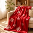 thumbnail image 1 of WWC Christmas Throw Blanket, 28x40 inch Soft Flannel Snowflake Christmas Plush Throw, Cozy Christmas Decor Blanket for Couch and Bedroom, 1 of 6