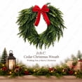 thumbnail image 1 of WWC Christmas Wreath, Artificial Pine Cedar Heart-Shaped Holiday Wreath with Bow, Rustic Christmas Decorations Winter Wreath for Front Door Mantel, 1 of 8
