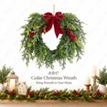 thumbnail image 1 of WWC Christmas Wreath, Heart-Shape Artificial Pine Cedar Wreath with Bow Pinecones, Rustic Christmas Decorations Winter Wreath for Front Door Mantel, 1 of 6