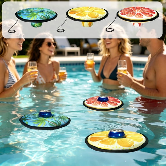 WWC Floating Drink Holder, Neoprene Buoyant Pool Drink Floats with Rope, Waterproof Cup Floats for Beach Outdoor Summer Party