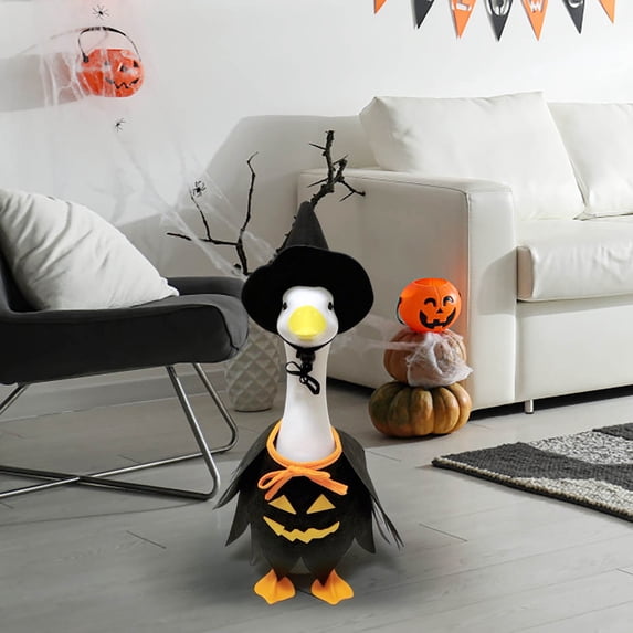 WWC Halloween Porch Goose Outfit Set, Witch Decorative Porch Goose Costume, Halloween Decor for Outdoor Lawn Festive Patio Yard