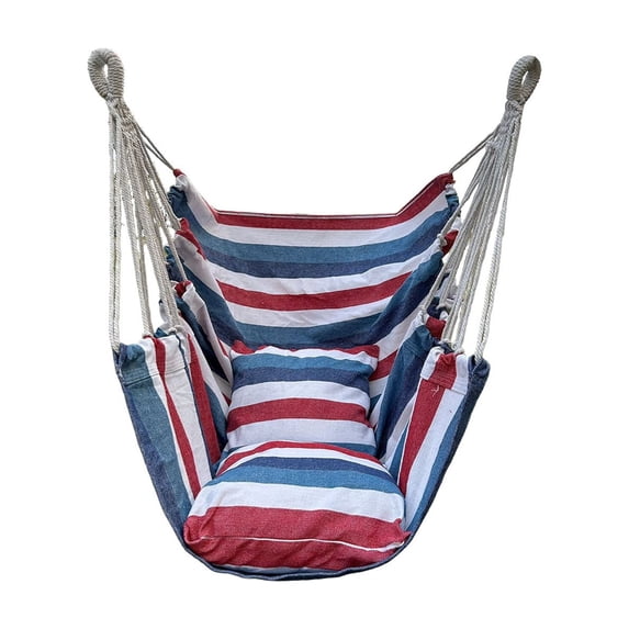 WWC Hammock Chair, Heavy Duty Canvas Hammock Swing, Max 500lbs Nylon Hanging Rope Swing for Indoor Outdoor Patio Porch Backyard Travel and Camping