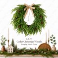 thumbnail image 1 of WWC Heart-Shape Christmas Wreath, Artificial Pine Cedar Wreath with Bow Pinecones, Rustic Christmas Decorations Winter Wreath for Front Door Mantel, 1 of 7