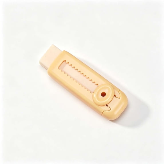 WWC Retractable Push Pull Erasers, Cute Refillable Sliding Pencil Erasers with Lock, Soft Erasers for School and Office Stationery, Orange
