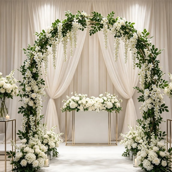WWC Wisteria Flowers Garland, 6ft Artificial Wisteria Hanging Vines, Wedding Decor Fake Flowers for Party, Garden, Ceremony Wedding Arch Floral Decor