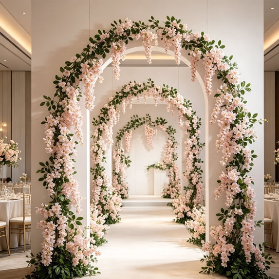 WWC Wisteria Flowers Garland, 6ft Artificial Wisteria Hanging Vines, Wedding Decor Fake Flowers for Party, Garden, Ceremony Wedding Arch Floral Decor