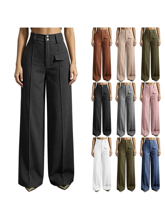 Womens Casual Pants, Corduroy Straight Leg Pants for Women, Fall Solid Color Pants for Home Work S-XXXL