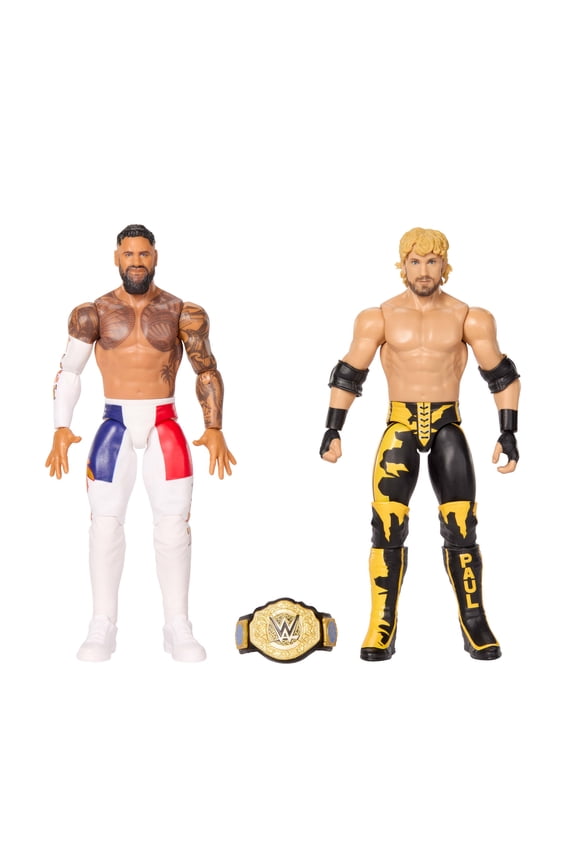 Main Event Showdown Jey Uso vs Logan Paul Action Figures Set, Series #27, 6-inch Collectibles