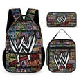 thumbnail image 1 of WWE 3 Pcs Backpack Set With Lunch Bag And Pencil Case Casual Bookbag Lunch Box Pencil Box, 1 of 8