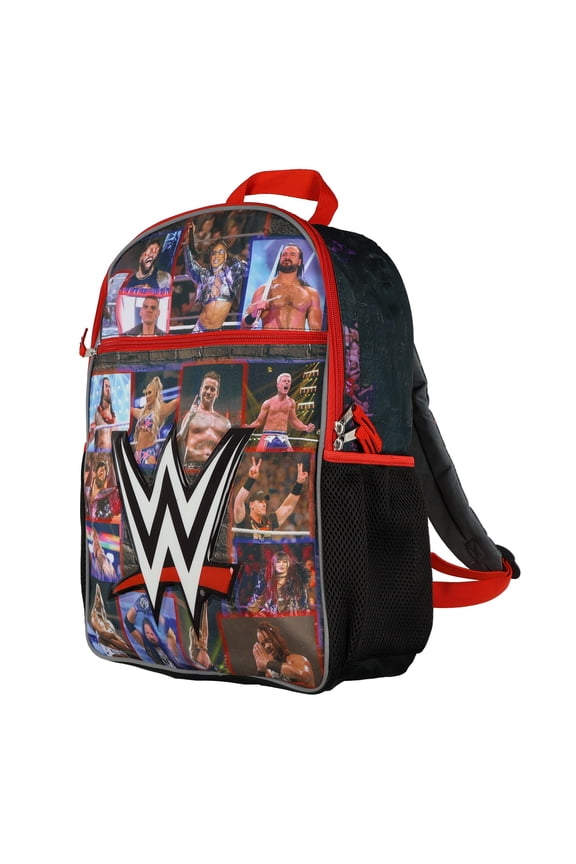 WWE Backpack Wrestler Squares Design 16" Multipurpose Tote Bag with Adjustable Straps