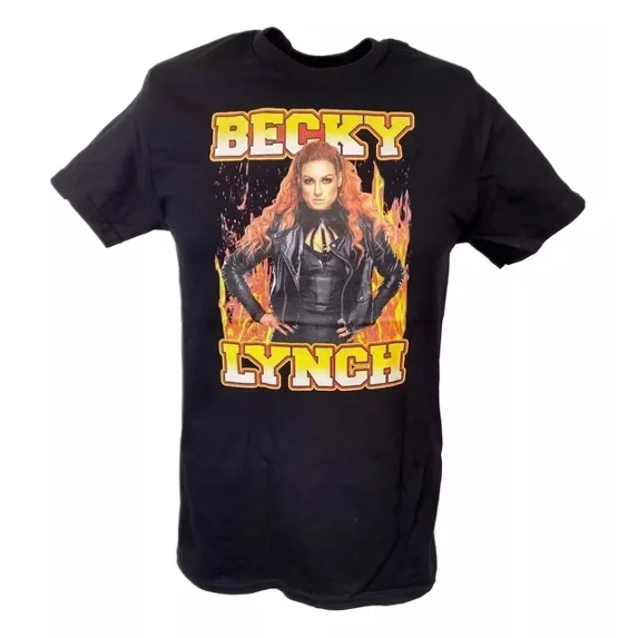 WWE Becky Lynch Standing In Flames Black T-shirt