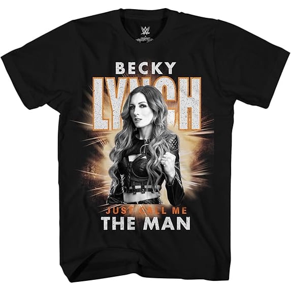 WWE Becky Lynch The Man Wrestling Adult T-Shirt,Black Color,Size L