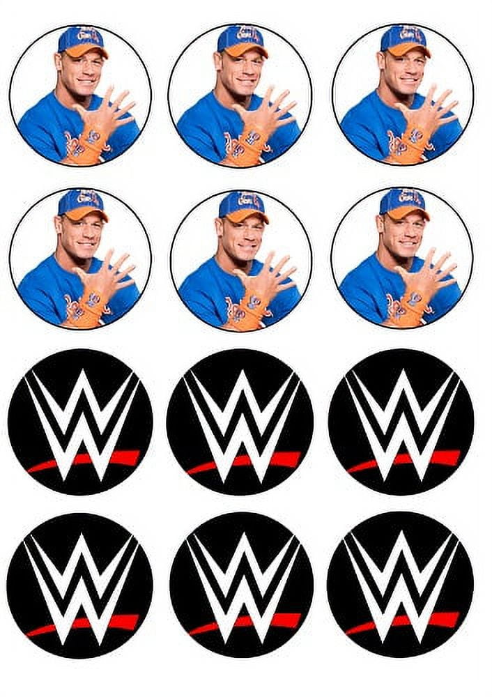 WWE Belt John Cena One Dozen Cupcake Topper Edible Frosting Image