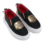 WWE Boy s Sneakers, Printed World Wrestling Champion Belt Slip-on Canvas Shoes Black - 2