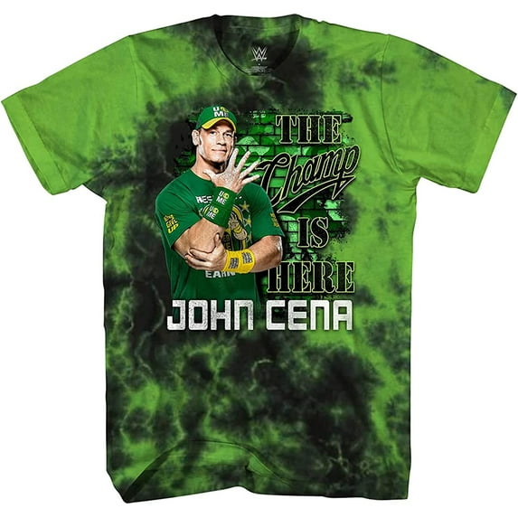 WWE Boys John Cena Shirt - Hustle, Loyalty & Respect Superstar Tee - World Wrestling Champion Tie Dye T-Shirt Black Green Tie Dye, X-Small