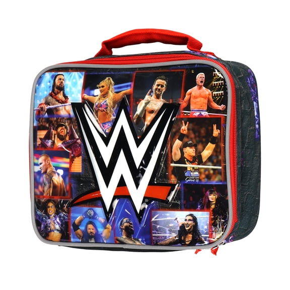 WWE Bright Lights Lunch Box Soft-Sided Insulated Tote Bag with Zip Closure 9"