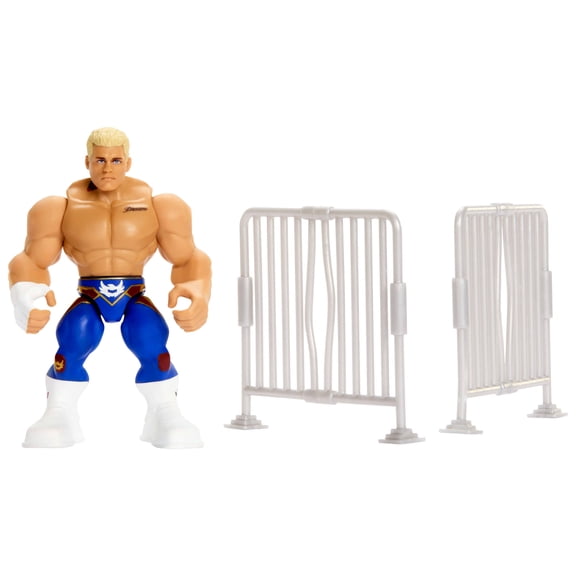 WWE Knuckle Crunchers Cody Rhodes Action Figure & Accessories, Bone-Crunching Sounds, 3.25-inch
