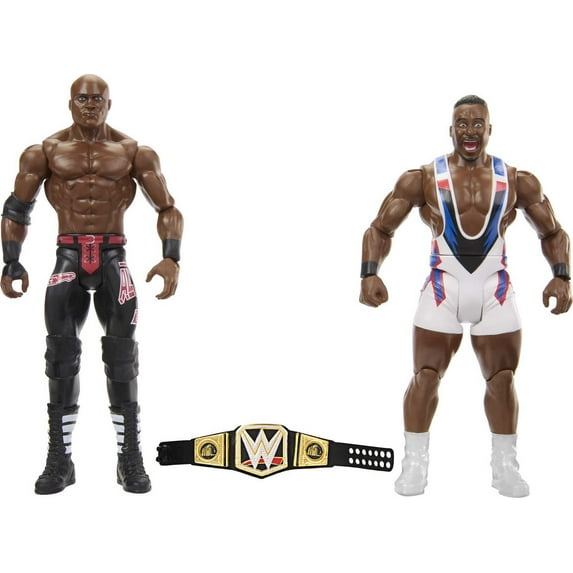 WWE Championship Showdown Big E vs Bobby Lashley Action Figure, 2 Pack with Championship (6-inch)