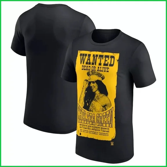 WWE Chelsea Green Black T-Shirt , Wanted Dead Or Alive ,Black Color,Size L