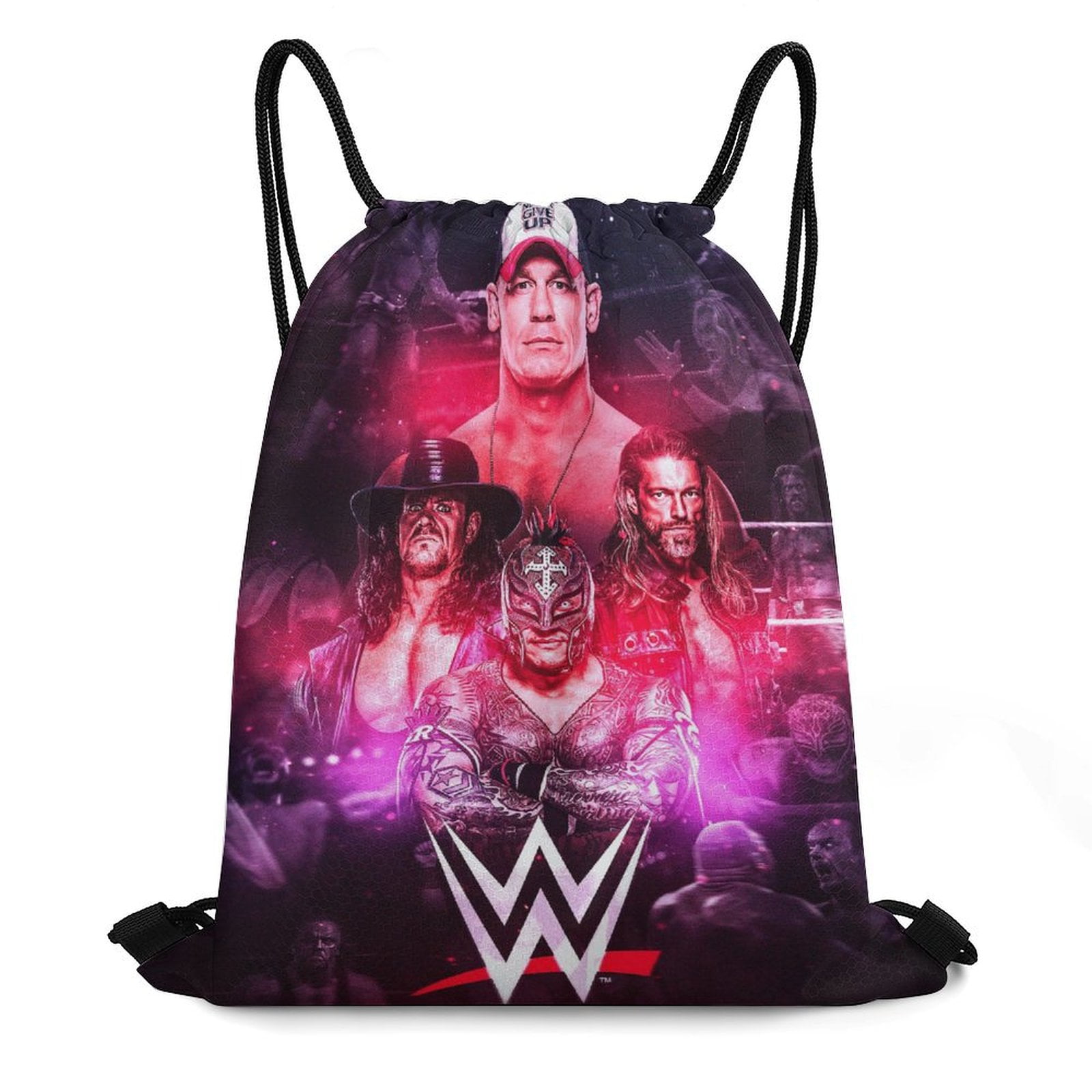 WWE Drawstring Backpack Water Resistant String Bag Sackpack Cinch for Sports, Gym, Travel, Swimming, Yoga, Beach