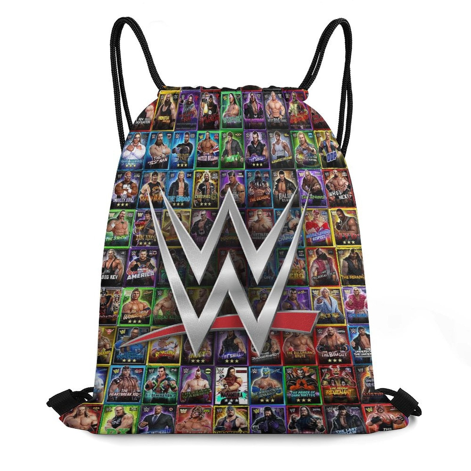 WWE Drawstring Backpack Water Resistant String Bag Sackpack Cinch for Sports, Gym, Travel, Swimming, Yoga, Beach