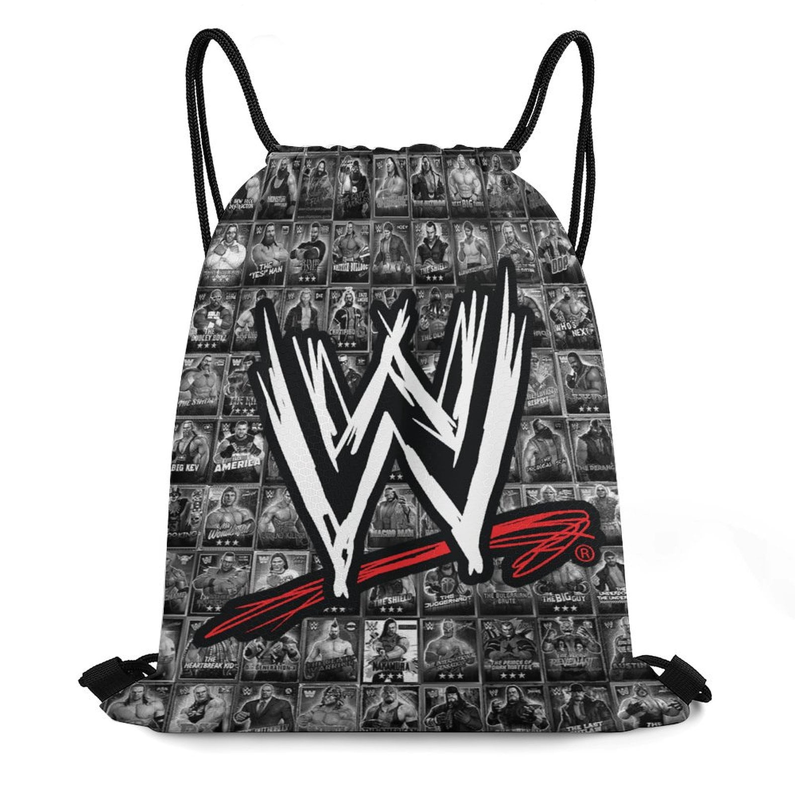 WWE Drawstring Backpack Water Resistant String Bag Sackpack Cinch for Sports, Gym, Travel, Swimming, Yoga, Beach