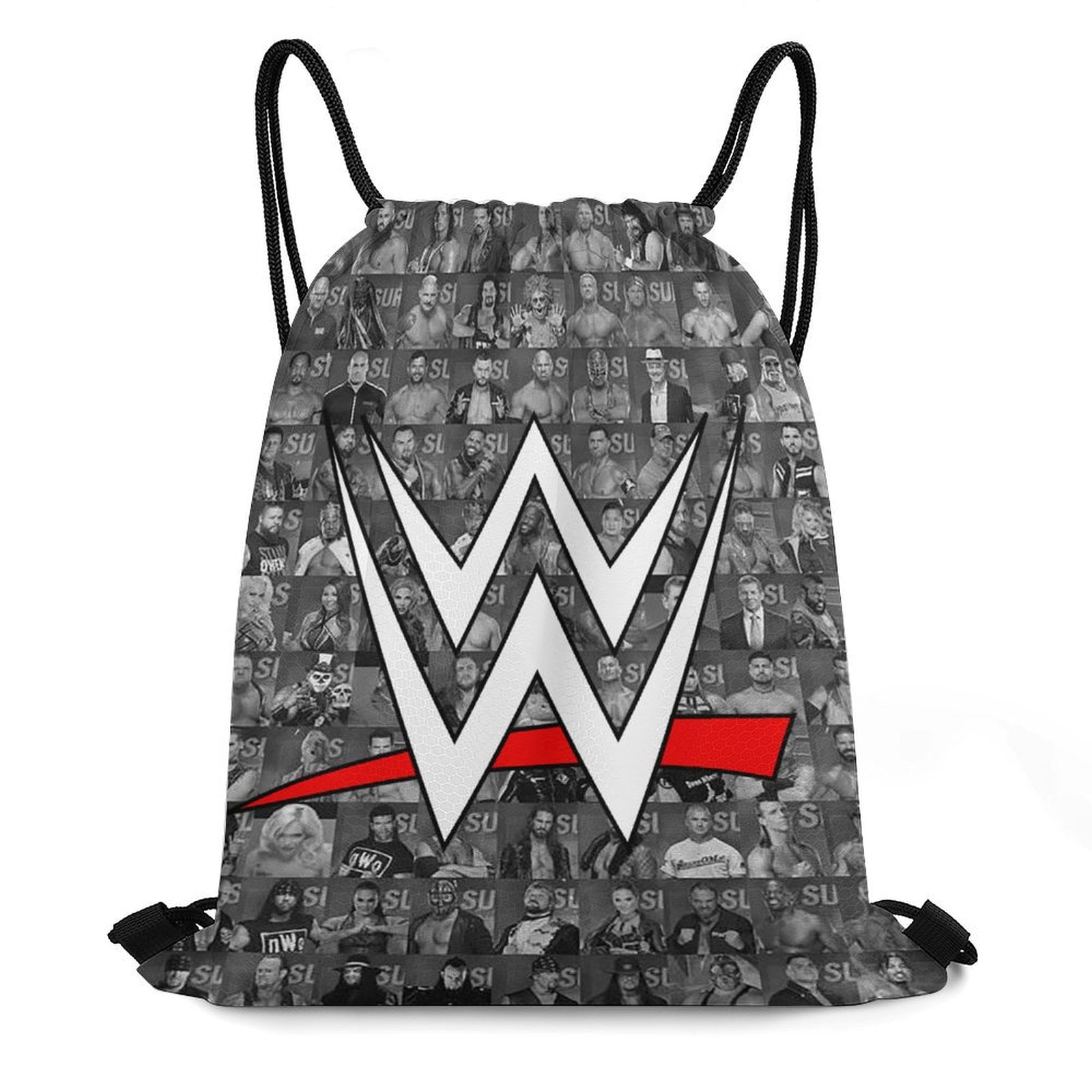WWE Drawstring Backpack Water Resistant String Bag Sackpack Cinch for Sports, Gym, Travel, Swimming, Yoga, Beach