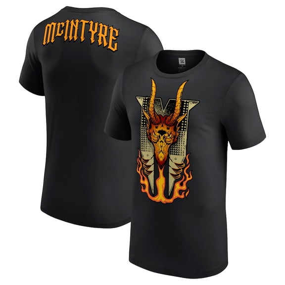 WWE Drew McIntyre Dragon Flames T-Shirt Black,Black Color,Size XL