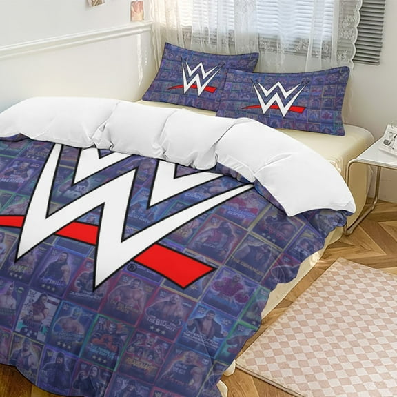 WWE Duvet Cover Set 3-Piece Bedding Set Soft Warm And Comfortable Soft Bed Set with 1 Duvet Cover And 2 Pillowcases for Bedroom All Season