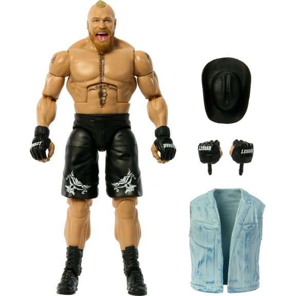 WWE Elite Brock Lesnar Action Figure, 6-inch Collectible Superstar with Articulation & Accessories