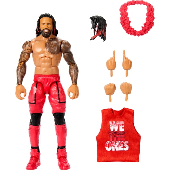 WWE Elite Jimmy Uso Action Figure, 6-inch Collectible Superstar with 25 Articulation Points & Accessories
