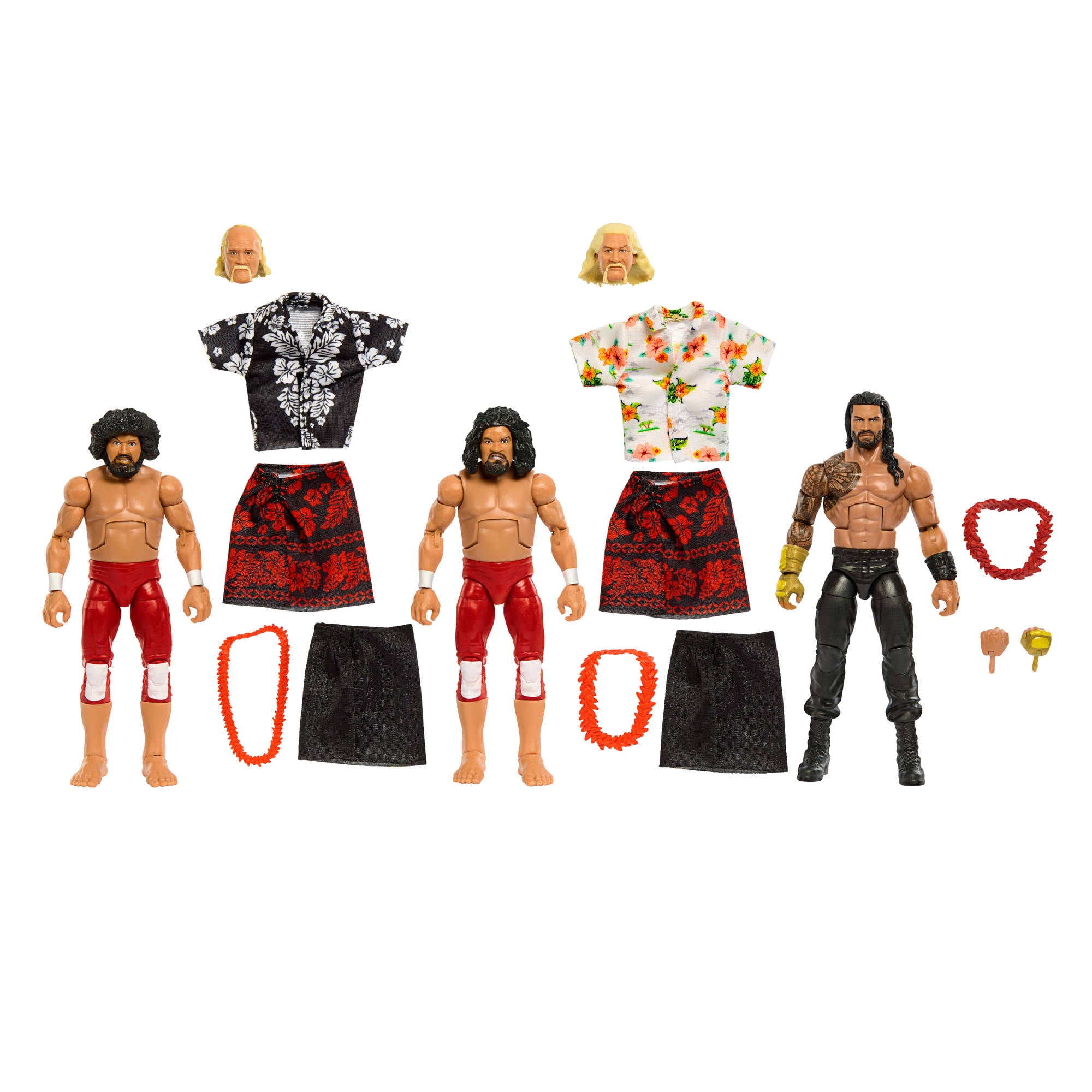 WWE Elite Samoan Dynasty Pack of 3 Action Figures with Accessories, 6-inch Collectible Set