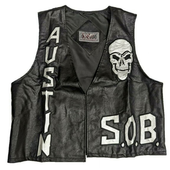 WWE Embroidered Casual Leather, Outerwear Vests (Men's and Women's)