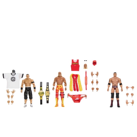 WWE Elite Hulk Hogan John Cena Batista Action Figures, 6-inch Collectible Set with Articulation & Accessories