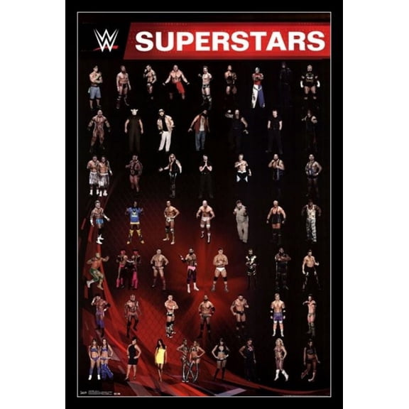WWE - Grid 14 Laminated & Framed Poster Print (24 x 36)