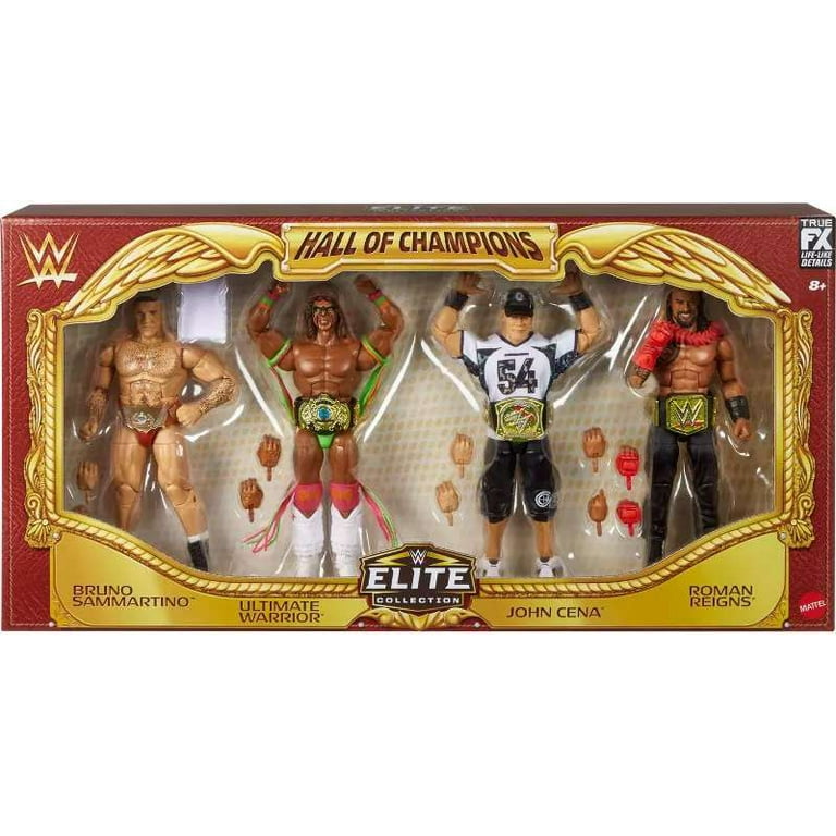 WWE Hall of Champions 4-Pack Action Figures & Accessories, 6-inch