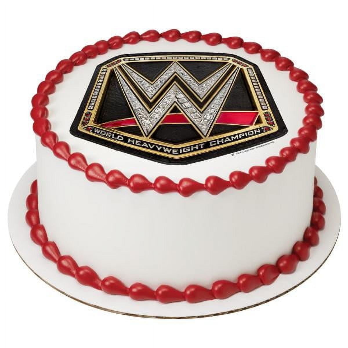WWE Heavy Weight Championship Edible Image Cake Topper For Quarter Sheet Cake By TNCT