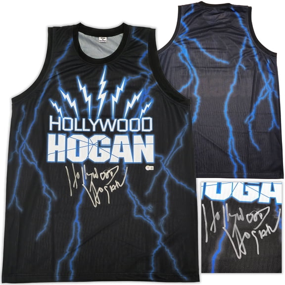 WWE Hulk Hogan Autographed Black Jersey "Hollywood Hogan" Beckett BAS Witness 233368