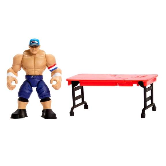 WWE Knuckle Crunchers John Cena Action Figure & Accessories, Bone-Crunching Sounds, 3.25-inch