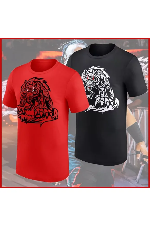 WWE Jacob Fatu Wolf Unisex T-Shirt All Size Fans Gift,Red Color,Size XL