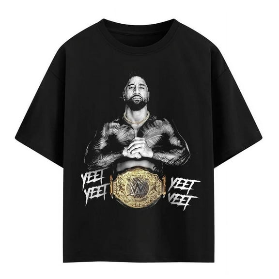 WWE Jey Uso YEET T-Shirt Black , Wrestling Champion Style Graphic Tee
