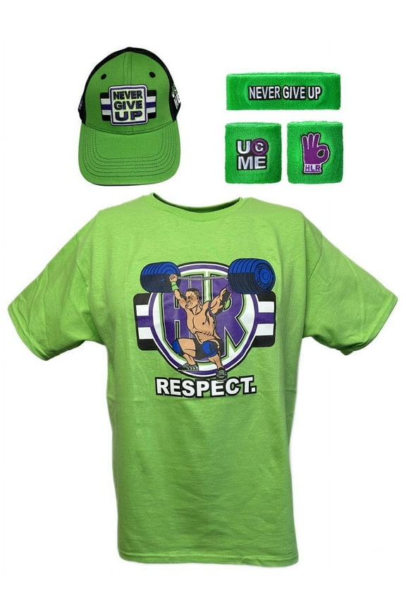 WWE John Cena Cotton Short-Sleeve T-Shirt with Cap (Boy's), 3-Piece Set, Sizes S-XL