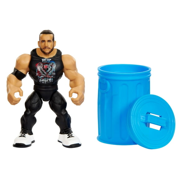 WWE Knuckle Crunchers CM Punk Action Figure & Accessories, Bone-Crunching Sounds, 3.25-inch