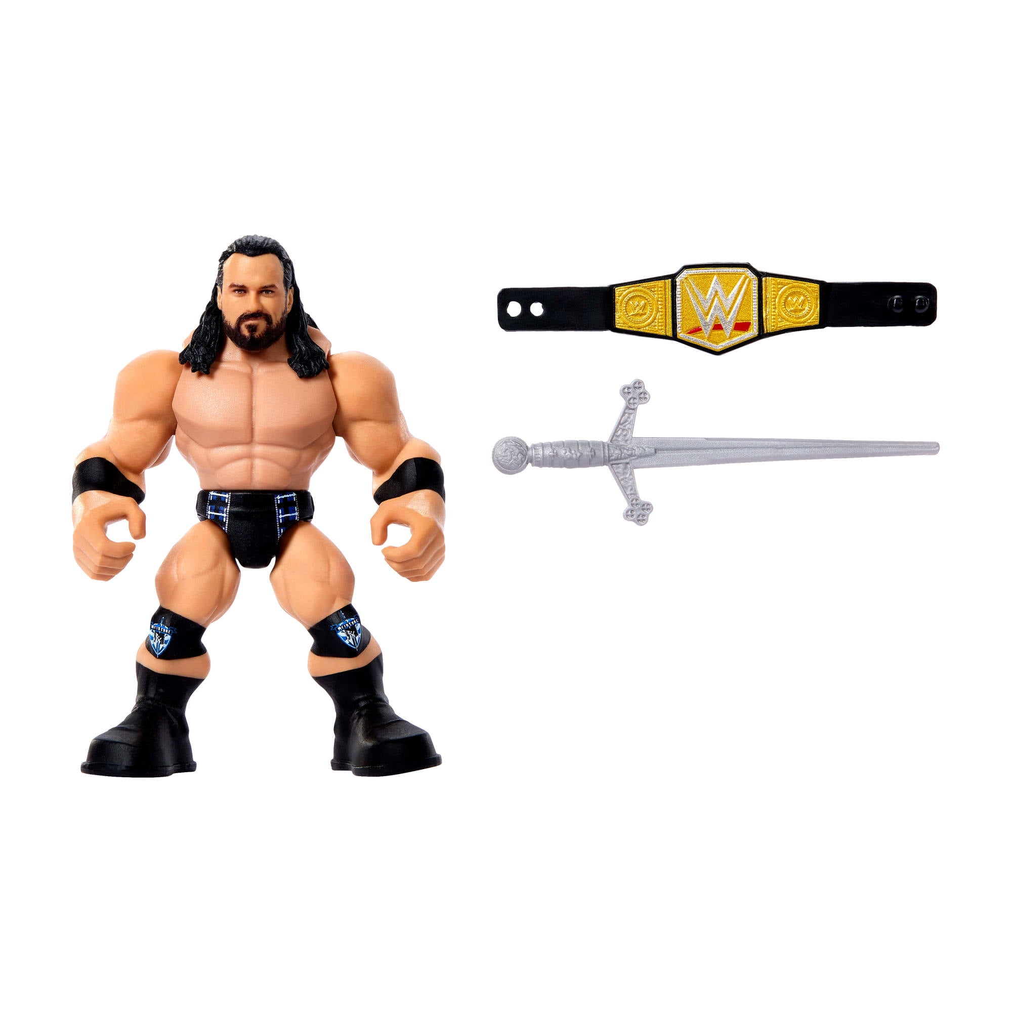 WWE Knuckle Crunchers Drew McIntyre Action Figure \u0026 Accessories, Bone-Crunching Sounds, 3.25-inch