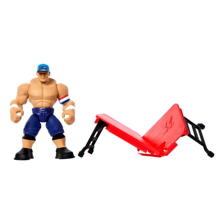 WWE Knuckle Crunchers John Cena Action Figure & Accessories, Bone-Crunching Sounds, 3.25-inch