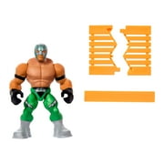 WWE Knuckle Crunchers Rey Mysterio Action Figure & Accessories, Bone-Crunching Sounds, 3.25-inch