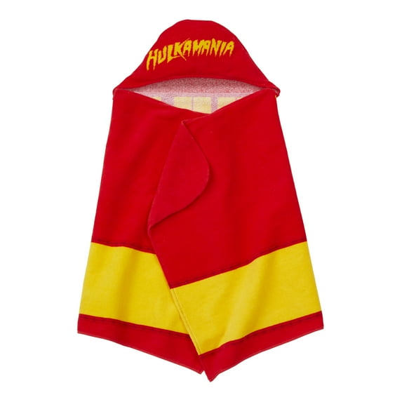 WWE Kids Hulkamania Hooded Towel, Cotton, Red