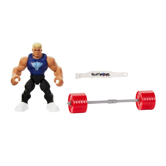 WWE Knuckle Crunchers Cody Rhodes Action Figure & Accessories, Bone-Crunching Movement, 3.25-inch