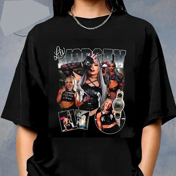 Wwe Liv Morgan Black T-shirt, Wrestling Graphic